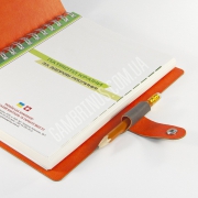 Блокнот с обложкой из экокожи на кнопке